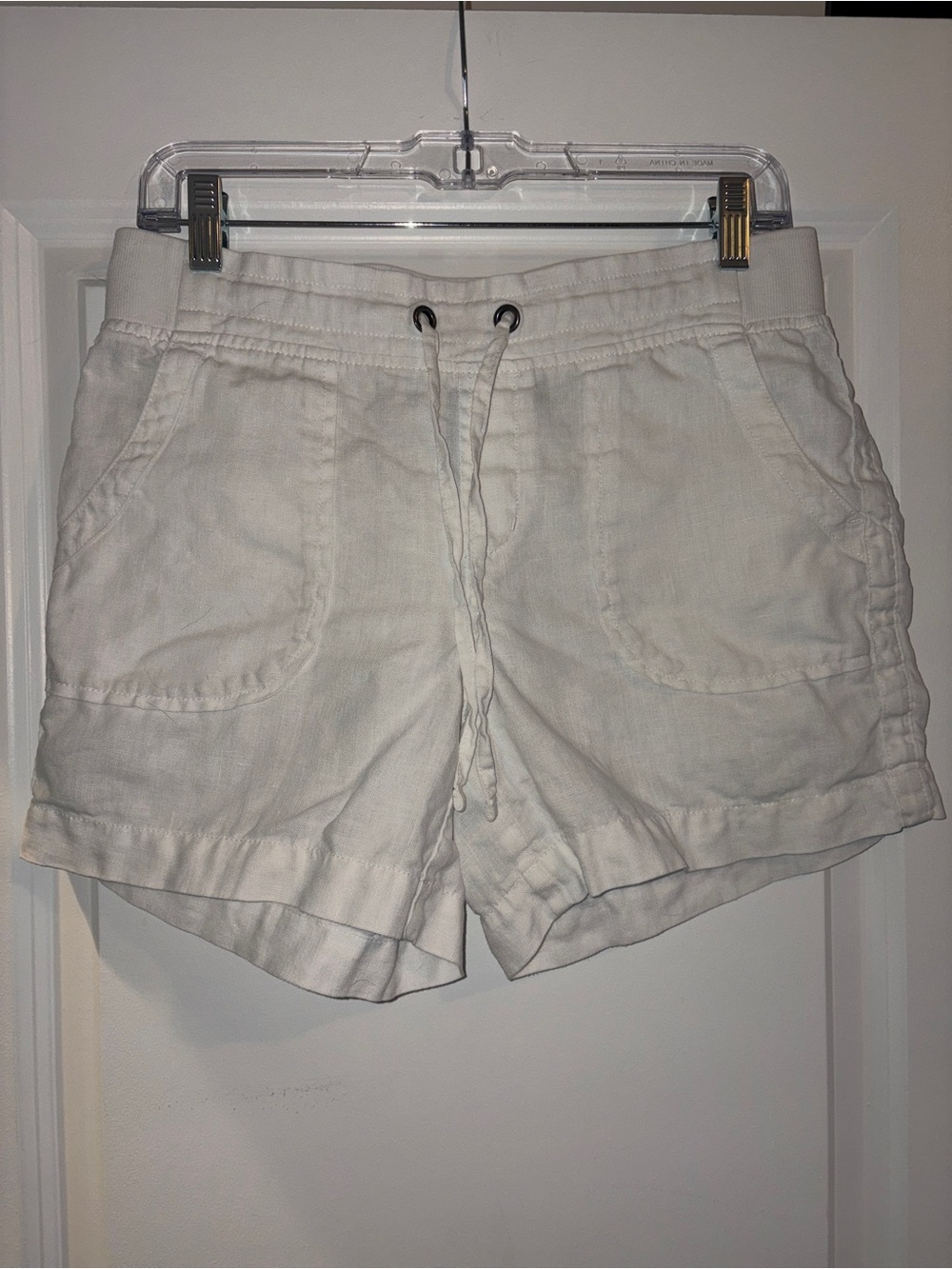 Athleta | White Drawstring 100% Linen Women’s Shorts - Picture 2 of 4